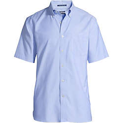 Men's Traditional Fit Short Sleeve Solid No Iron Supima Oxford Dress Shirt, Front