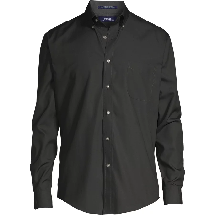 School Uniform Men's Long Sleeve Buttondown No Iron Broadcloth Shirt