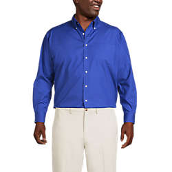 Men's Tall Long Sleeve Buttondown No Iron Broadcloth Shirt, Front