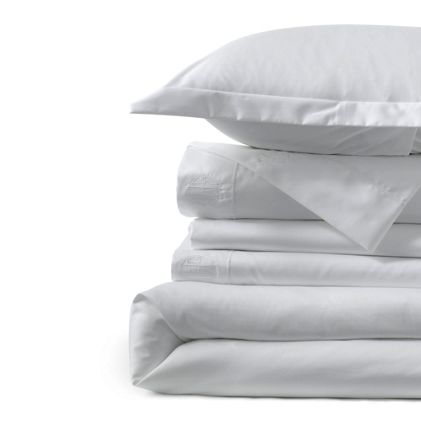 400 Thread Count Premium Supima Cotton No Iron Sateen Duvet Bed Cover and Sham - image 2