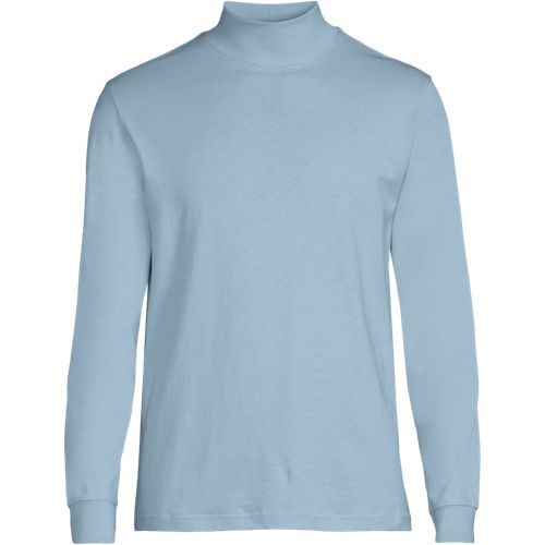 Women's Relaxed Cotton Long Sleeve Mock Turtleneck | Lands' End