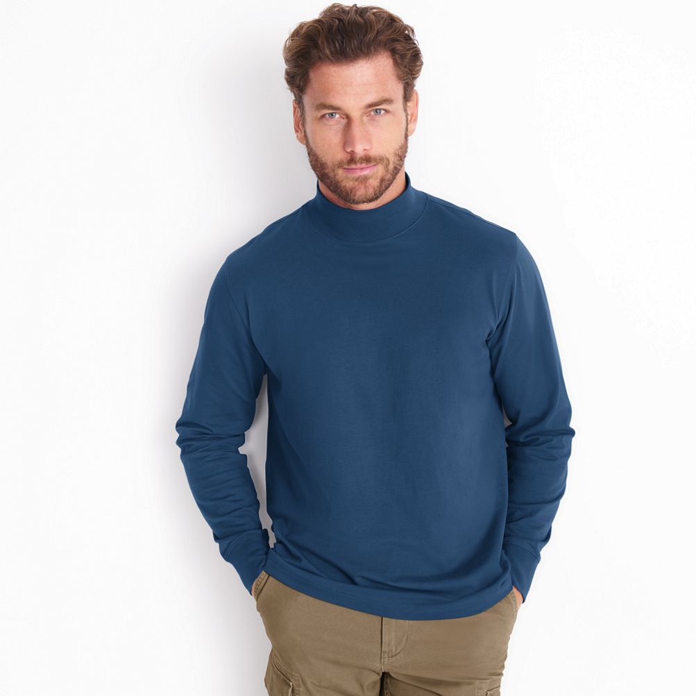 Men's Super-T Mock Turtleneck | Lands' End