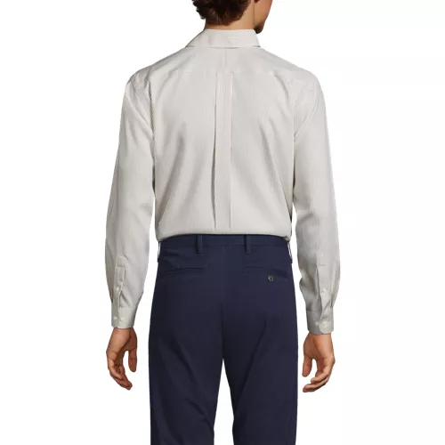 Men's Pattern No Iron Supima Pinpoint Button Down Collar Dress Shirt, Back