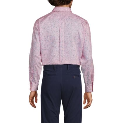 Men's Pattern No Iron Supima Pinpoint Button Down Collar Dress Shirt - image 2