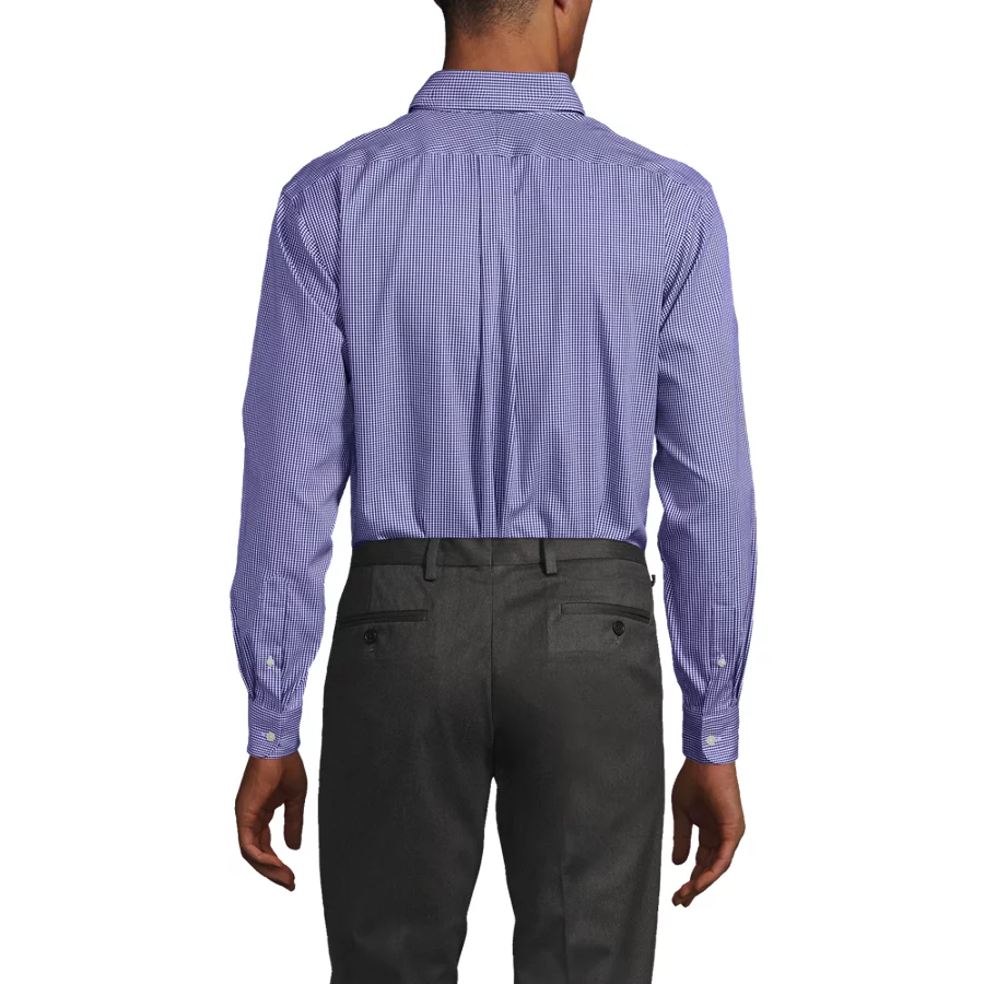 Men's No Iron Supima Cotton Pinpoint Buttondown Collar Dress Shirt view 3