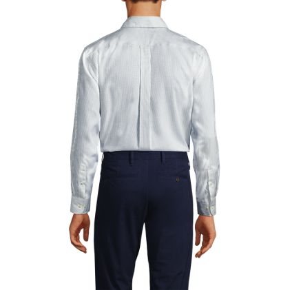 Men's Pattern No Iron Supima Pinpoint Button Down Collar Dress Shirt - image 2