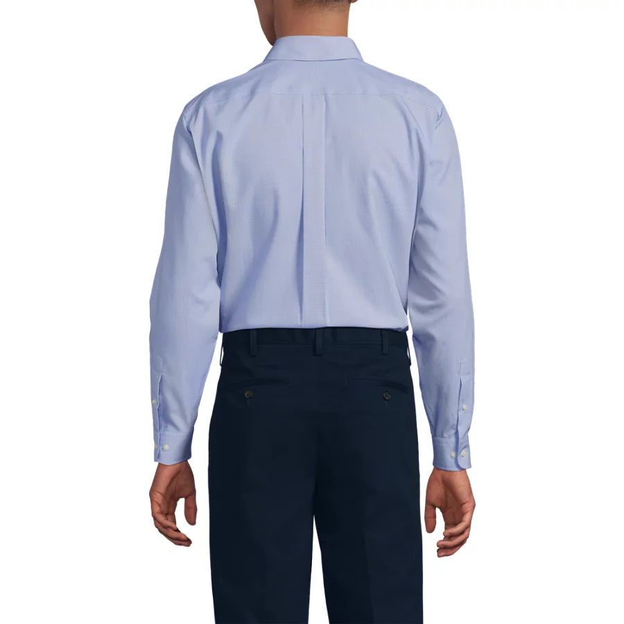 Men's Traditional Fit Pattern No Iron Supima Pinpoint Buttondown Dress Shirt