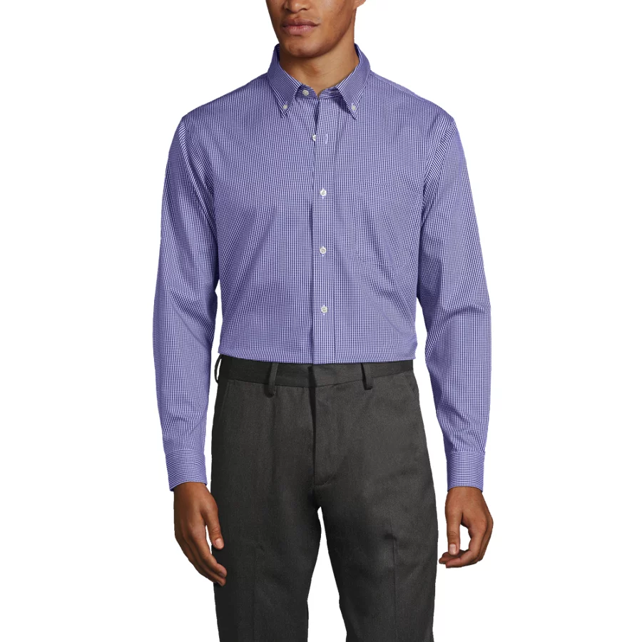 Men's No Iron Supima Cotton Pinpoint Buttondown Collar Dress Shirt view 2