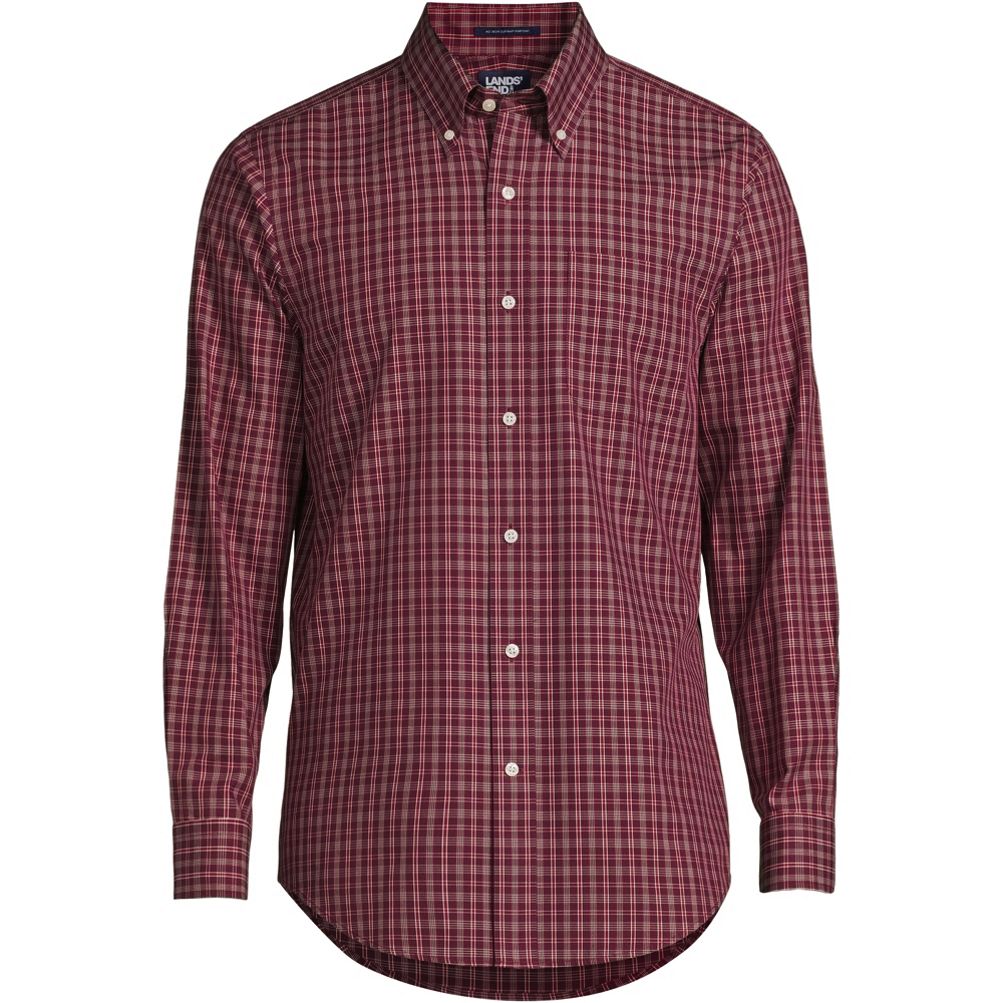 Men's Tailored Fit No Iron Pattern Supima Cotton Pinpoint