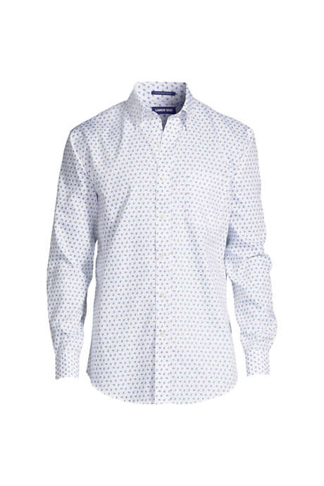 Men's Long Sleeve Pattern Traditional No Iron Pinpoint Buttondown Shirt