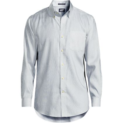 Men's Pattern No Iron Supima Pinpoint Button Down Collar Dress Shirt - primary