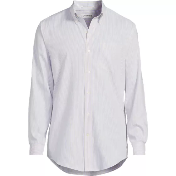 Men's Traditional Fit Pattern No Iron Supima Pinpoint Buttondown Dress Shirt - primary