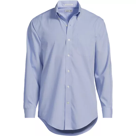 Men's Tailored Fit No Iron Pattern Supima Cotton Pinpoint Buttondown Collar Dress Shirt - primary