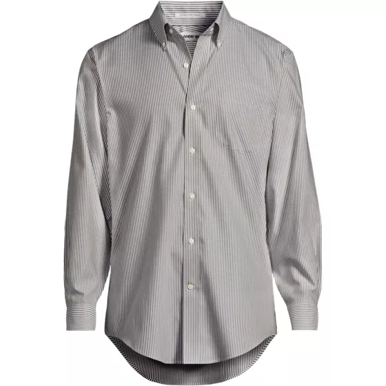 Men's Tailored Fit No Iron Pattern Supima Cotton Pinpoint Buttondown Collar Dress Shirt - primary