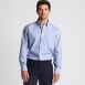 Men's Pattern No Iron Supima Pinpoint Button Down Collar Dress Shirt, Front