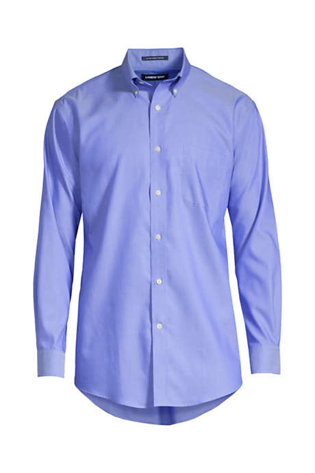Men's Tailored Fit Solid Supima No Iron Pinpoint Buttondown Collar