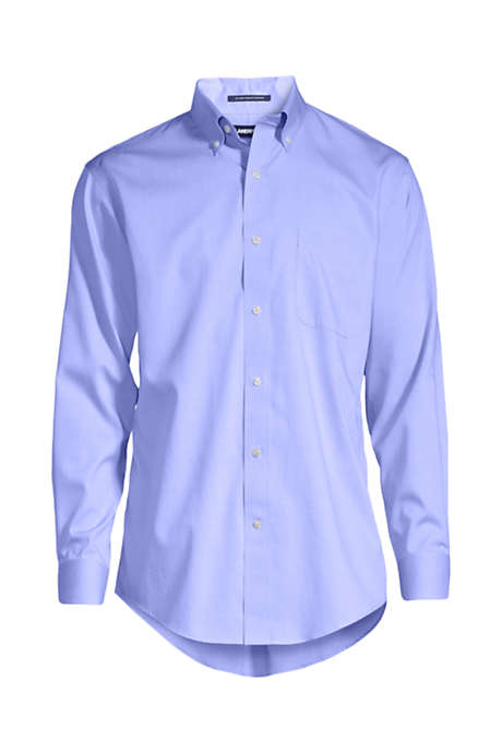 Men's Tailored Fit Solid Supima No Iron Pinpoint Buttondown Collar