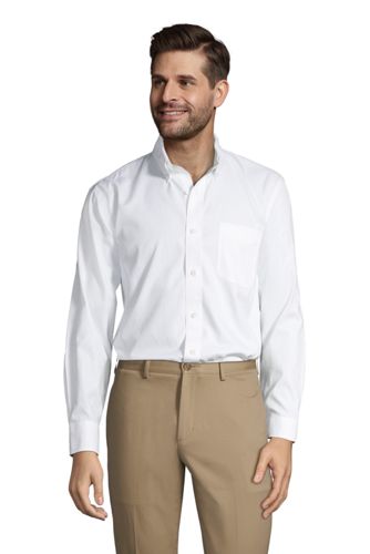 lands end mens white dress shirts