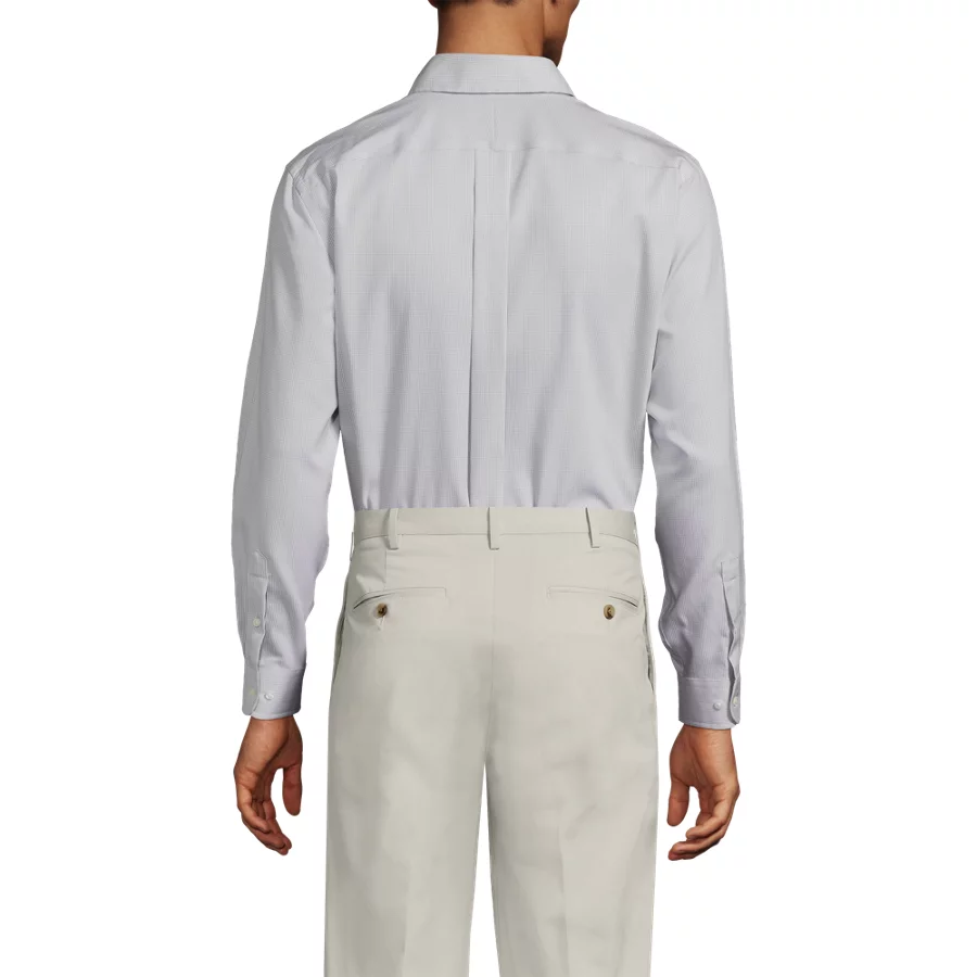 Men's Solid No Iron Supima Pinpoint Buttondown Collar Dress Shirt