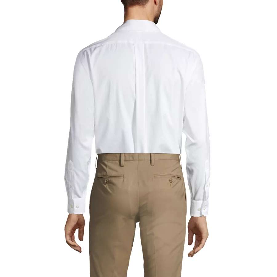 School Uniform Men's Traditional Fit Solid No Iron Supima Pinpoint Buttondown Collar Dress Shirt view 3