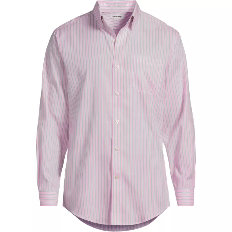 Men's Big and Tall No Iron Supima Cotton Pinpoint Buttondown Collar Dress Shirt, Front