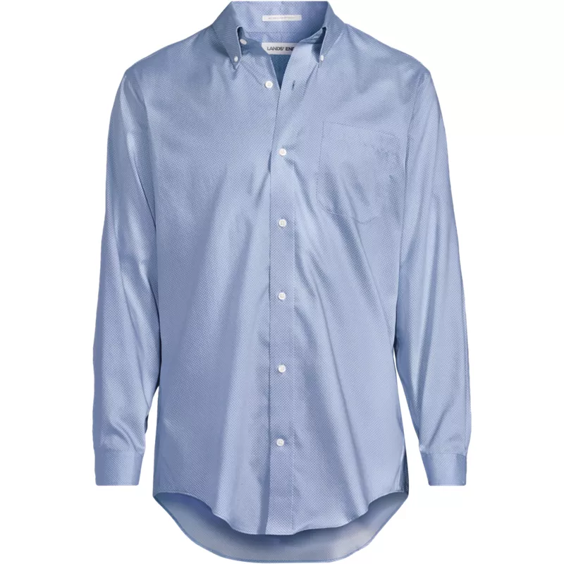Men's No Iron Supima Cotton Pinpoint Buttondown Collar Dress Shirt, Front