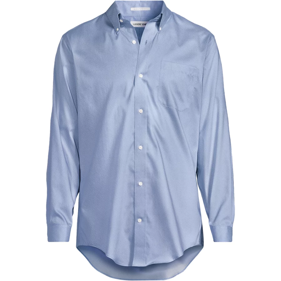 Men's Solid No Iron Supima Pinpoint Buttondown Collar Dress Shirt view 3