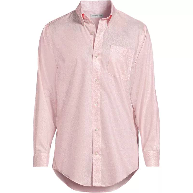 Men's No Iron Supima Cotton Pinpoint Buttondown Collar Dress Shirt, Front