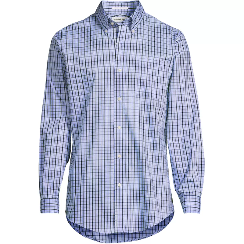 Men's Big and Tall No Iron Supima Cotton Pinpoint Buttondown Collar Dress Shirt, Front