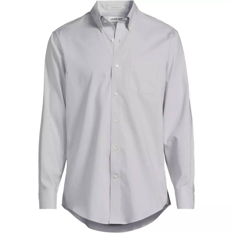 Men's No Iron Supima Cotton Pinpoint Buttondown Collar Dress Shirt, Front