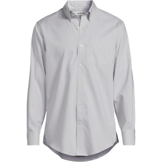 white and grey dress shirt Pure Cotton Hidden Placket Dress Shirt - GREY main image 0