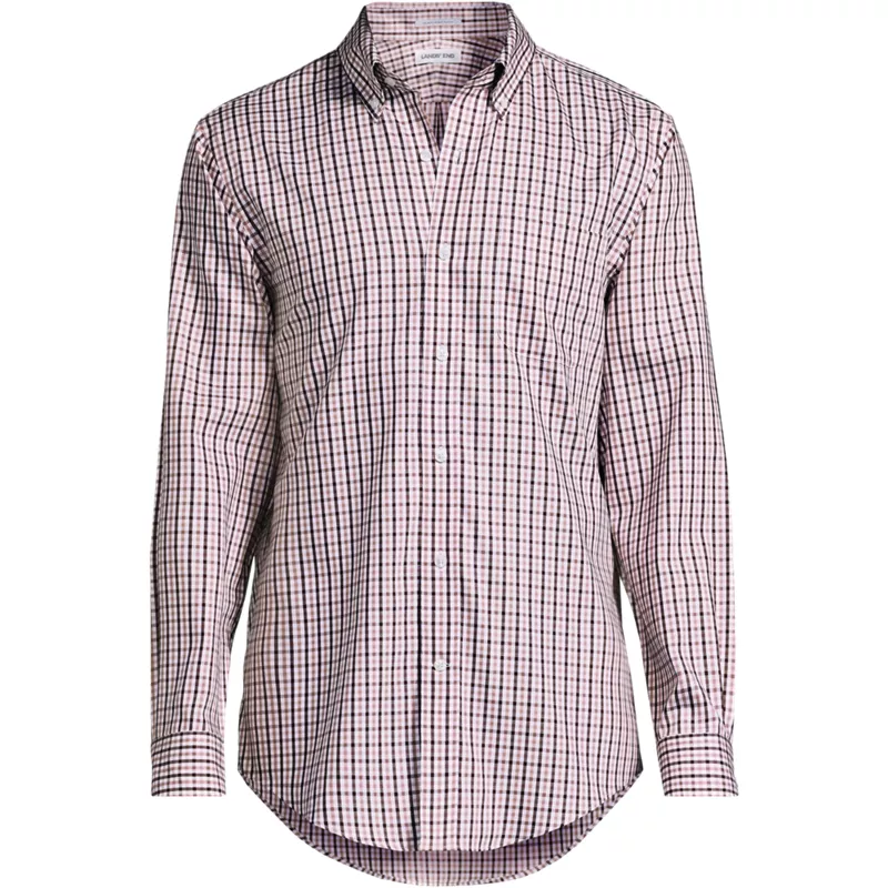 Men's Tall No Iron Supima Cotton Pinpoint Buttondown Collar Dress Shirt, Front