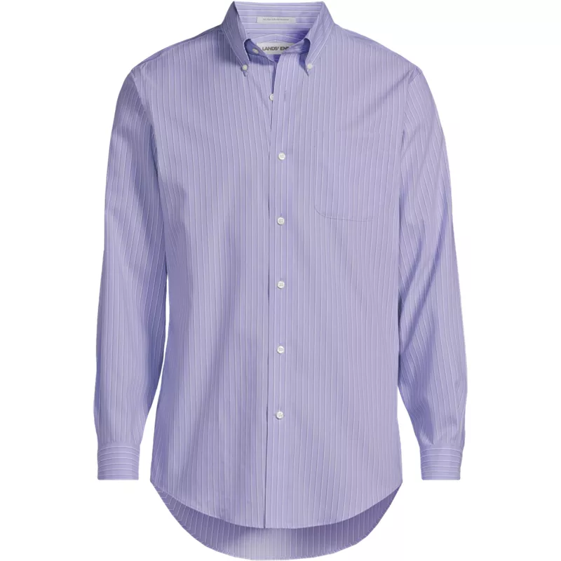 Men's No Iron Supima Cotton Pinpoint Buttondown Collar Dress Shirt, Front