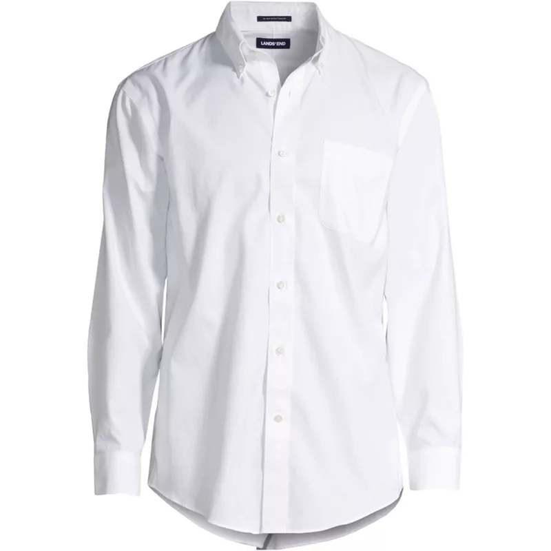 School Uniform Men's No Iron Supima Cotton Pinpoint Buttondown Collar Dress Shirt, Front