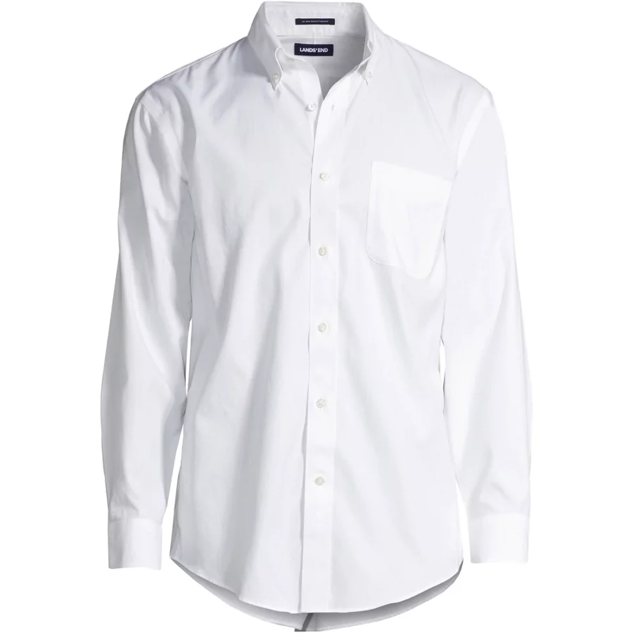 School Uniform Men's Traditional Fit Solid No Iron Supima Pinpoint Buttondown Collar Dress Shirt view 1