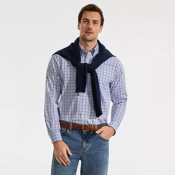 Men's Tall No Iron Supima Cotton Pinpoint Buttondown Collar Dress Shirt - primary