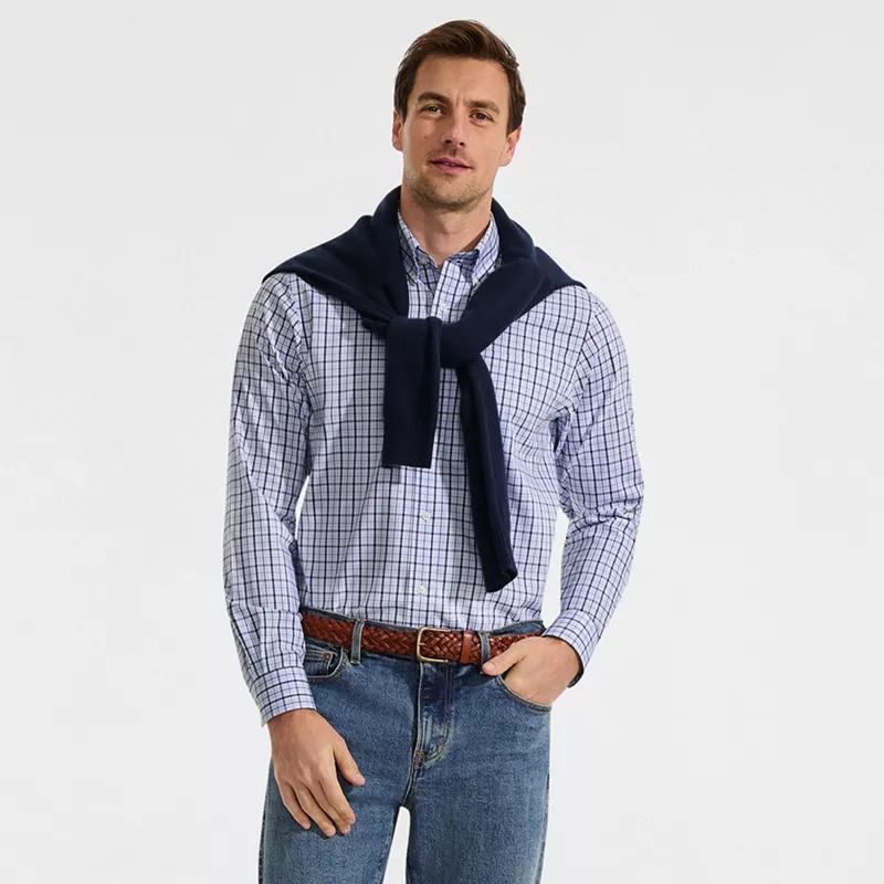 Men's No Iron Supima Cotton Pinpoint Buttondown Collar Dress Shirt, alternative image