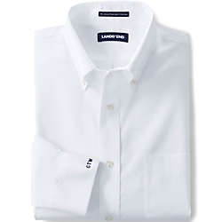 Men's Big and Tall Traditional Fit Solid No Iron Supima Pinpoint Buttondown Collar Dress Shirt, Front