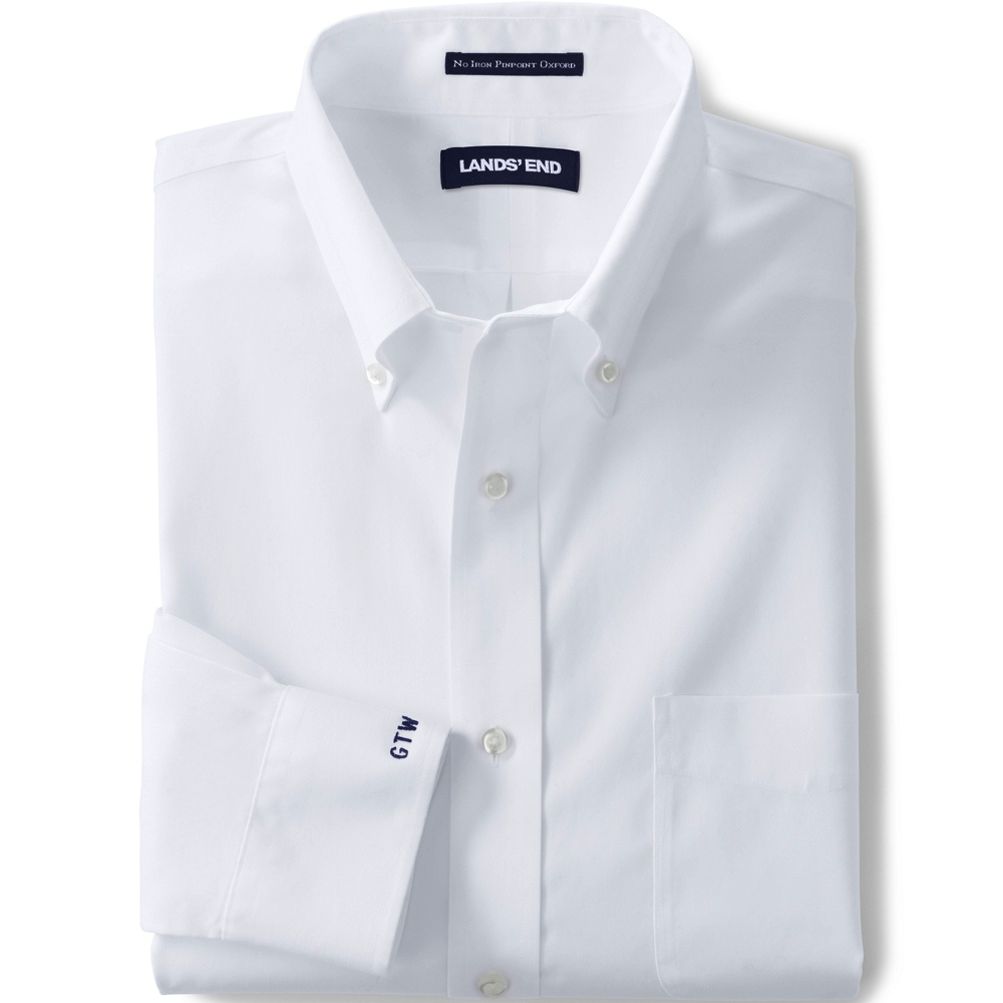 Large Button Pinpoint Non-Iron Shirt