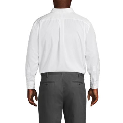 Men's Big and Tall Traditional Fit Solid No Iron Supima Pinpoint Buttondown Collar Dress Shirt - image 2