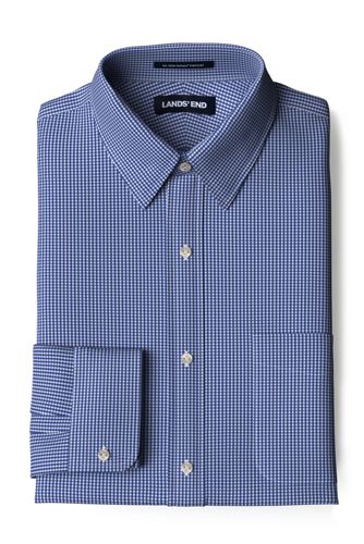 Men's Patterned Traditional Fit Straight Collar Easy-iron Pinpoint Shirt 