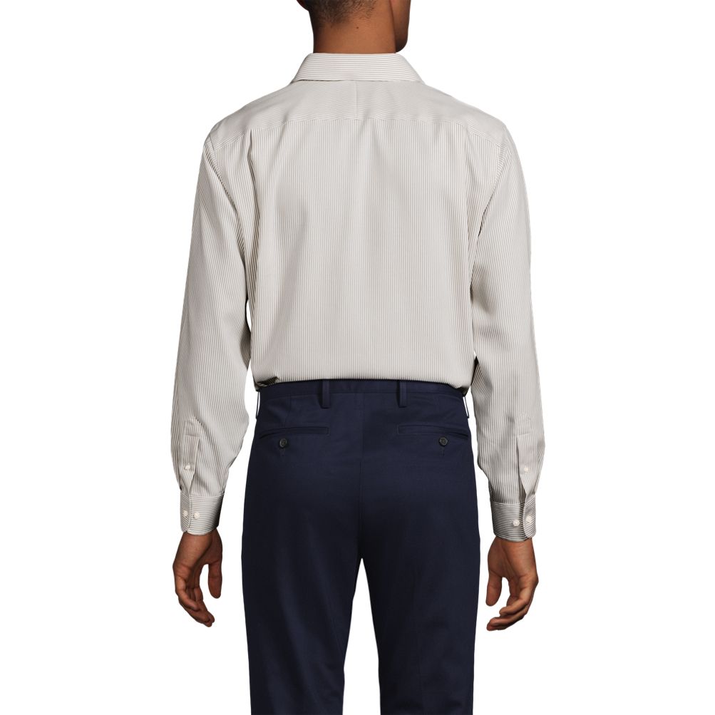 Men's Pattern No Iron Supima Pinpoint Straight Collar Dress Shirt | Lands'  End