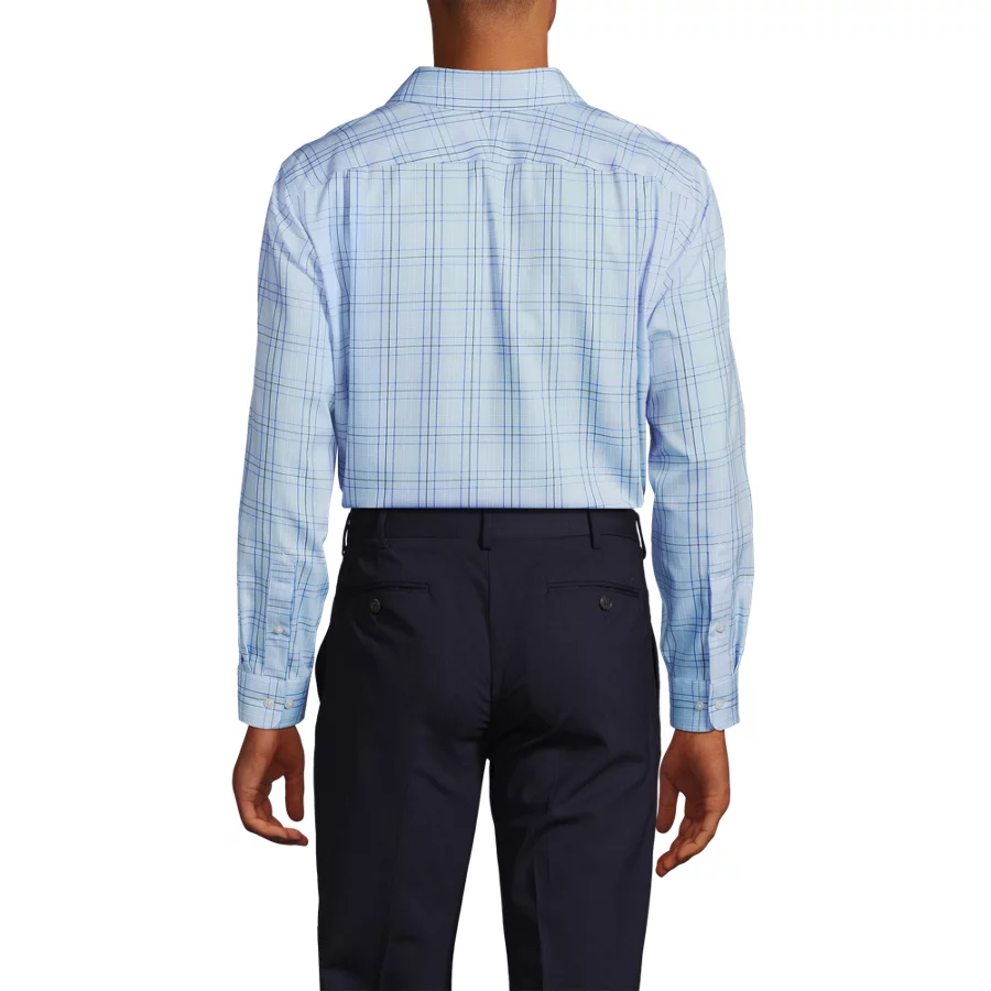 Men's Pattern No Iron Supima Pinpoint Straight Collar Dress Shirt view 5