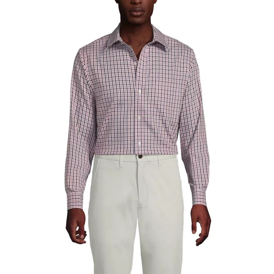 Men's Pattern No Iron Supima Pinpoint Straight Collar Dress Shirt view 2
