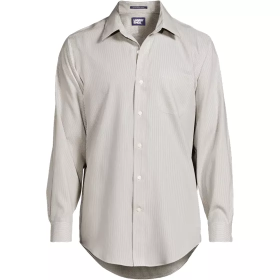 Men's Pattern No Iron Supima Pinpoint Straight Collar Dress Shirt - primary