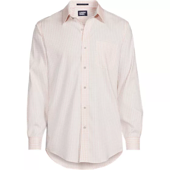 Men's Pattern No Iron Supima Pinpoint Straight Collar Dress Shirt - primary