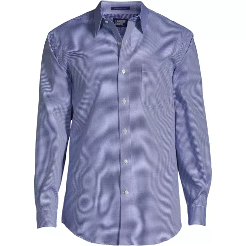 Men's Pattern No Iron Supima Pinpoint Straight Collar Dress Shirt, Front