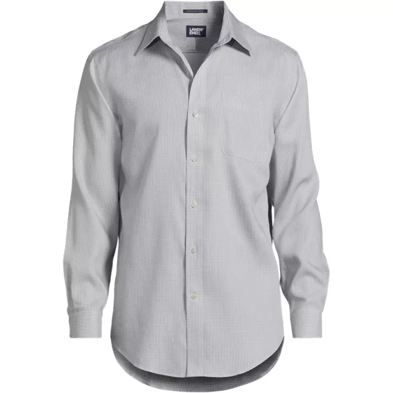 Men's Pattern No Iron Supima Pinpoint Straight Collar Dress Shirt - primary