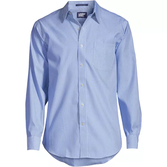 Men's Pattern No Iron Supima Pinpoint Straight Collar Dress Shirt - primary