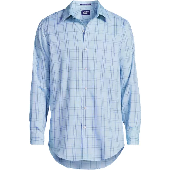 Men's Pattern No Iron Supima Pinpoint Straight Collar Dress Shirt - primary